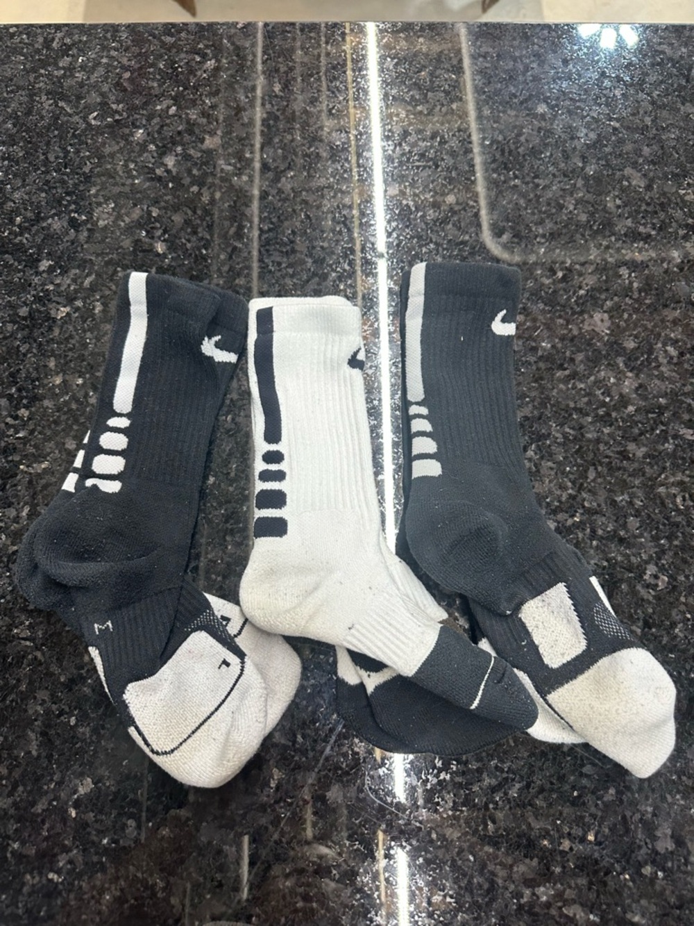 Kids Athletic Nike Elite Crew Socks - Black & White